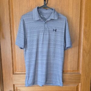Under Armour Men’s Gray Stripe Polo